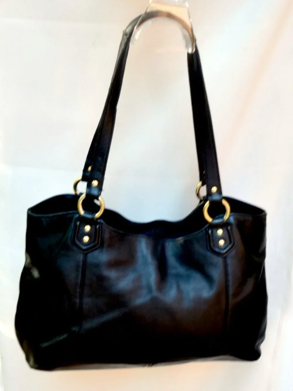 Coach Campbell Belle Carryall Hobo Shoulder Bag F24961 Black Leather